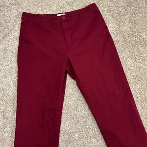 Vineyard Vines Classic Chino‎ Pants Women Size 12 Crimson Red Preppy Casual